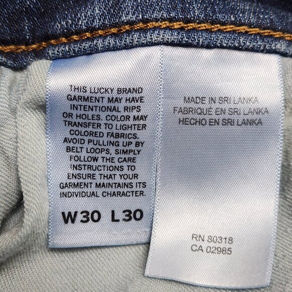 Lucky Brand 223 Straight Leg Denim Jeans Men's 30x30 Blue Distressed Casual - Picture 11 of 11